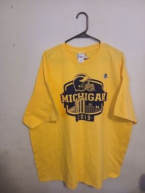Yellow Short-Sleeve Michigan Graphic Tee NOS Size 3X